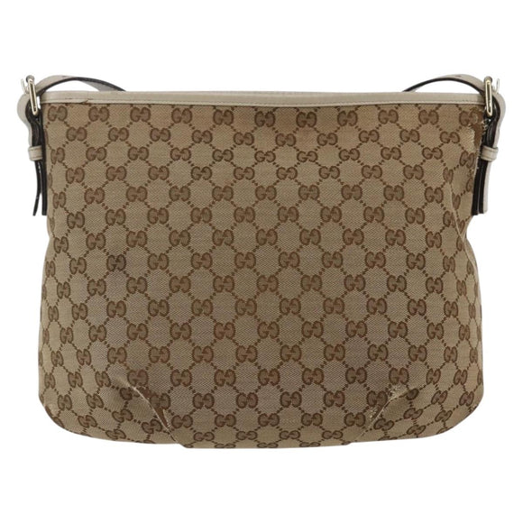 GUCCI GG Canvas Shoulder Bag outlet Beige Auth 146141