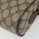 GUCCI GG Canvas Web Sherry Line Shoulder Bag PVC Leather Beige Red Auth 146142-12