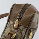 GUCCI GG Canvas Web Sherry Line Shoulder Bag PVC Leather Beige Red Auth 146142-15