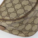 GUCCI GG Canvas Web Sherry Line Shoulder Bag PVC Leather Beige Red Auth 146143-11