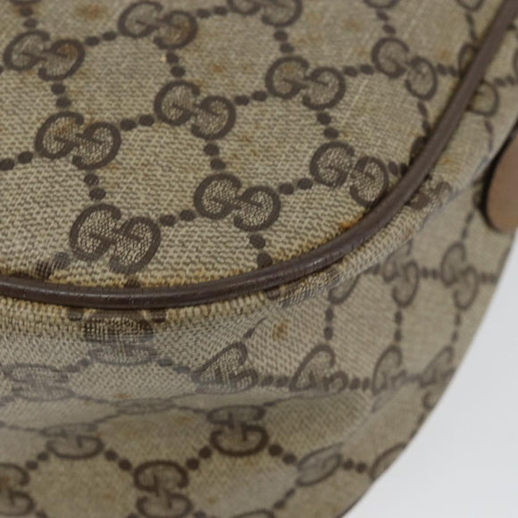 GUCCI GG Canvas Web Sherry Line Shoulder Bag PVC Leather Beige Red Auth 146143