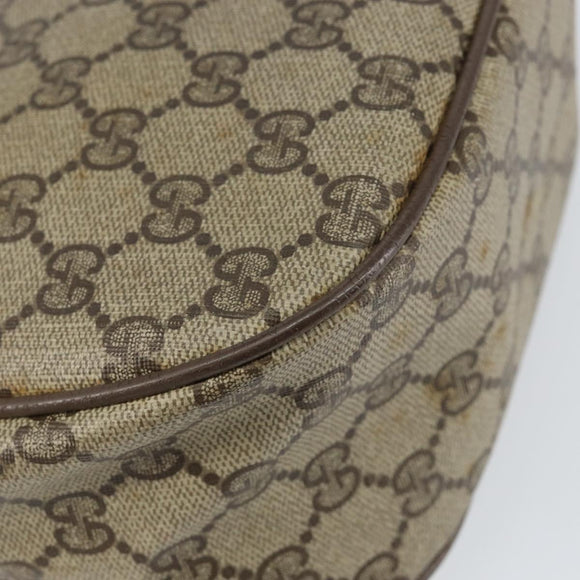 GUCCI GG Canvas Web Sherry Line Shoulder Bag PVC Leather Beige Red Auth 146143