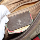 GUCCI GG Canvas Web Sherry Line Shoulder Bag PVC Leather Beige Red Auth 146143-17