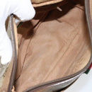 GUCCI GG Canvas Web Sherry Line Shoulder Bag PVC Leather Beige Red Auth 146143-18