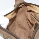 GUCCI GG Canvas Web Sherry Line Shoulder Bag PVC Leather Beige Red Auth 146143-20