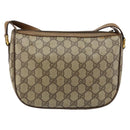 GUCCI GG Canvas Web Sherry Line Shoulder Bag PVC Leather Beige Red Auth 146143-3