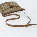 GUCCI GG Canvas Web Sherry Line Shoulder Bag PVC Leather Beige Red Auth 146143-7