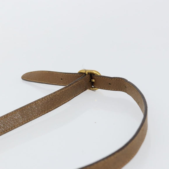 GUCCI GG Canvas Web Sherry Line Shoulder Bag PVC Leather Beige Red Auth 146143