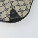GUCCI GG Canvas Sherry Line Shoulder Bag PVC Leather Navy Red Auth 146144-14