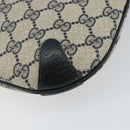 GUCCI GG Canvas Sherry Line Shoulder Bag PVC Leather Navy Red Auth 146144-16