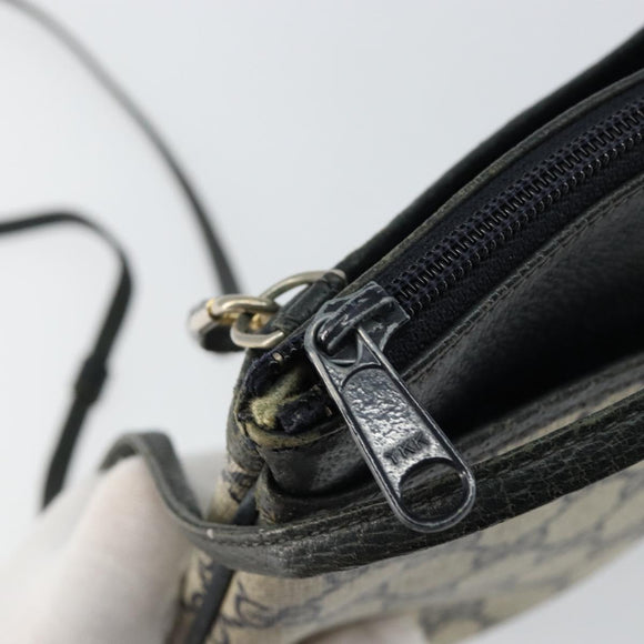 GUCCI GG Canvas Sherry Line Shoulder Bag PVC Leather Navy Red Auth 146144