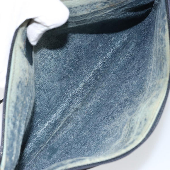 GUCCI GG Canvas Sherry Line Shoulder Bag PVC Leather Navy Red Auth 146144