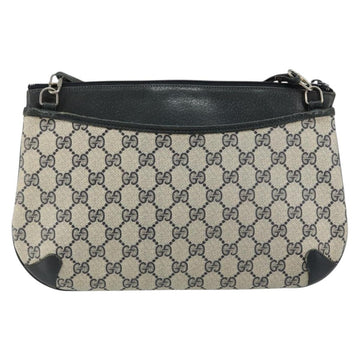 GUCCI GG Canvas Sherry Line Shoulder Bag PVC Leather Navy Red Auth 146144 - 0