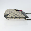 GUCCI GG Canvas Sherry Line Shoulder Bag PVC Leather Navy Red Auth 146144-3