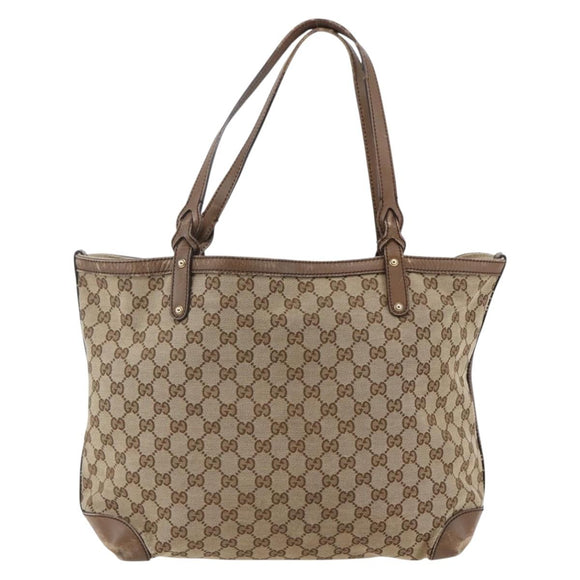 GUCCI GG Canvas Tote Bag Beige Auth 146146