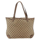 GUCCI GG Canvas Tote Bag Beige Auth 146146-2