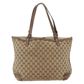 GUCCI GG Canvas Tote Bag Beige Auth 146146 - 0