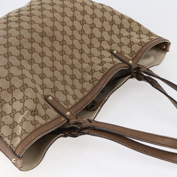 GUCCI GG Canvas Tote Bag Beige Auth 146146
