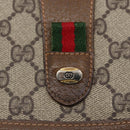 GUCCI GG Supreme Web Sherry Line Clutch Bag PVC Leather Beige Red Auth 146147-12