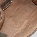 GUCCI GG Supreme Web Sherry Line Clutch Bag PVC Leather Beige Red Auth 146147-14