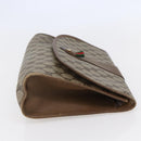 GUCCI GG Supreme Web Sherry Line Clutch Bag PVC Leather Beige Red Auth 146147-5