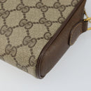 GUCCI GG Canvas Web Sherry Line Shoulder Bag PVC Leather Beige Red Auth 146150-12