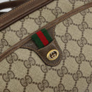 GUCCI GG Canvas Web Sherry Line Shoulder Bag PVC Leather Beige Red Auth 146150-14