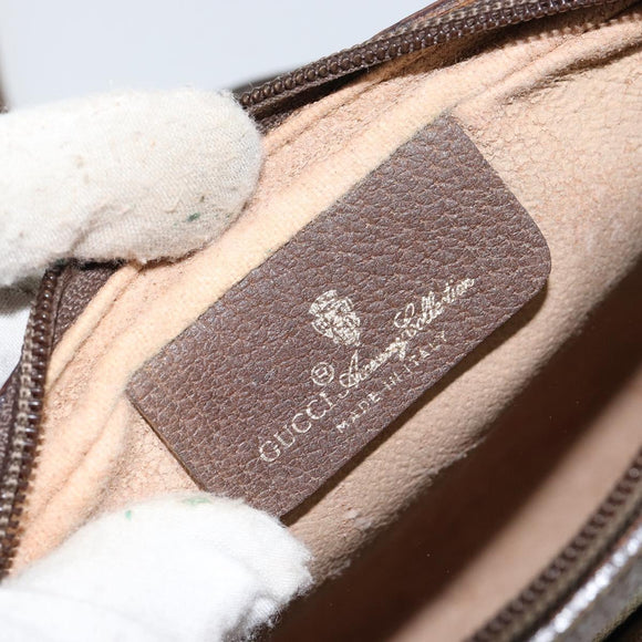 GUCCI GG Canvas Web Sherry Line Shoulder Bag PVC Leather Beige Red Auth 146150