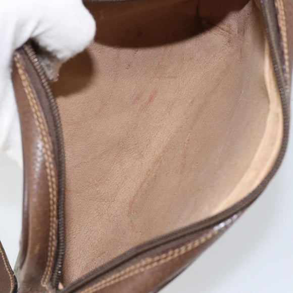 GUCCI GG Canvas Web Sherry Line Shoulder Bag PVC Leather Beige Red Auth 146150