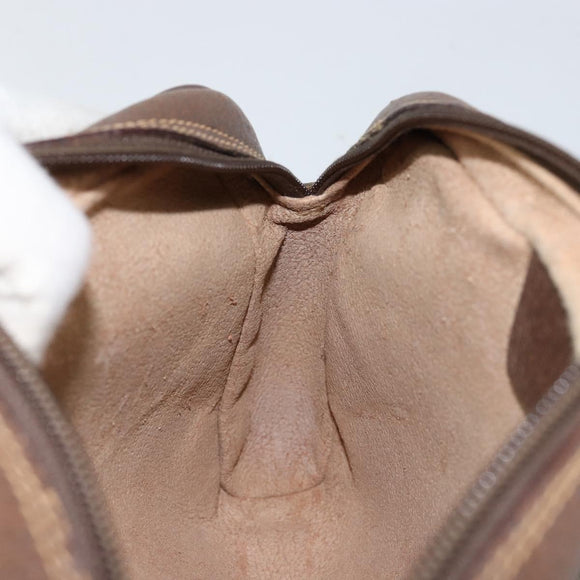 GUCCI GG Canvas Web Sherry Line Shoulder Bag PVC Leather Beige Red Auth 146150