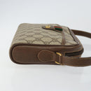 GUCCI GG Canvas Web Sherry Line Shoulder Bag PVC Leather Beige Red Auth 146150-4