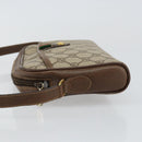 GUCCI GG Canvas Web Sherry Line Shoulder Bag PVC Leather Beige Red Auth 146150-5