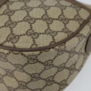 GUCCI GG Canvas Web Sherry Line Shoulder Bag PVC Leather Beige Red Auth 146151-10