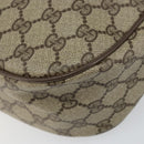 GUCCI GG Canvas Web Sherry Line Shoulder Bag PVC Leather Beige Red Auth 146151-12