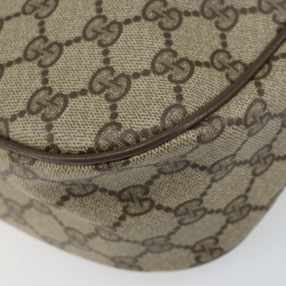 GUCCI GG Canvas Web Sherry Line Shoulder Bag PVC Leather Beige Red Auth 146151