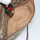 GUCCI GG Canvas Web Sherry Line Shoulder Bag PVC Leather Beige Red Auth 146151-21