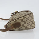 GUCCI GG Canvas Web Sherry Line Shoulder Bag PVC Leather Beige Red Auth 146151-5