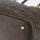 Christian Dior Canage Panarea Tote Bag Coated Canvas Bronze Gold Auth 146155-10