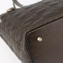 Christian Dior Canage Panarea Tote Bag Coated Canvas Bronze Gold Auth 146155-11