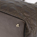Christian Dior Canage Panarea Tote Bag Coated Canvas Bronze Gold Auth 146155-12