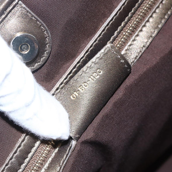 Christian Dior Canage Panarea Tote Bag Coated Canvas Bronze Gold Auth 146155