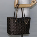Christian Dior Canage Panarea Tote Bag Coated Canvas Bronze Gold Auth 146155-22