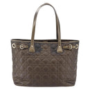 Christian Dior Canage Panarea Tote Bag Coated Canvas Bronze Gold Auth 146155-3