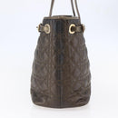 Christian Dior Canage Panarea Tote Bag Coated Canvas Bronze Gold Auth 146155-4