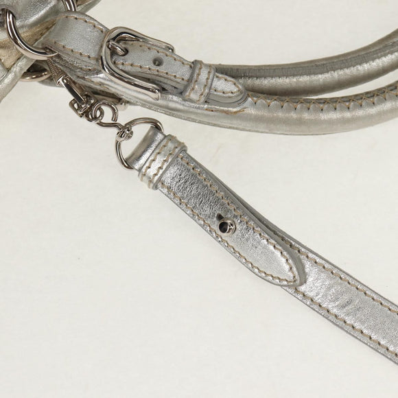 Miu Miu Hand Bag Leather 2way Champagne Gold Silver Auth 146159