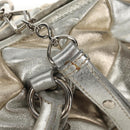 Miu Miu Hand Bag Leather 2way Champagne Gold Silver Auth 146159-22