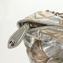 Miu Miu Hand Bag Leather 2way Champagne Gold Silver Auth 146159-23