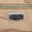 Miu Miu Hand Bag Leather 2way Champagne Gold Silver Auth 146159-24