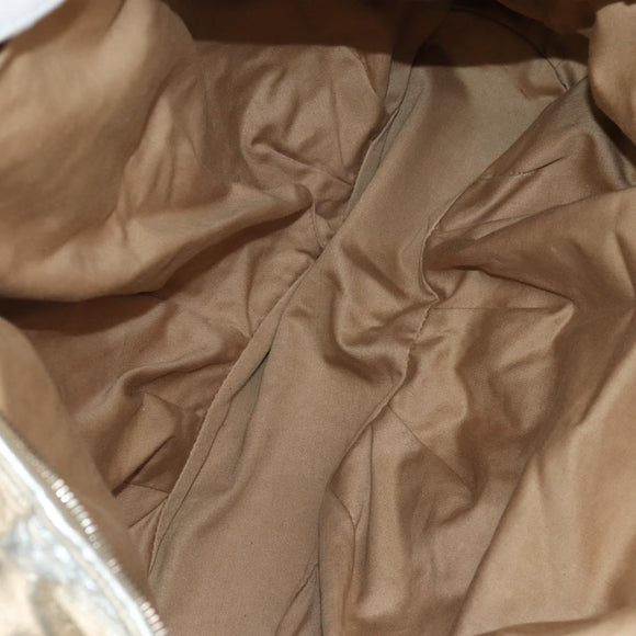 Miu Miu Hand Bag Leather 2way Champagne Gold Silver Auth 146159