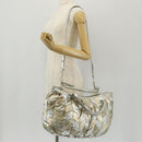 Miu Miu Hand Bag Leather 2way Champagne Gold Silver Auth 146159-28